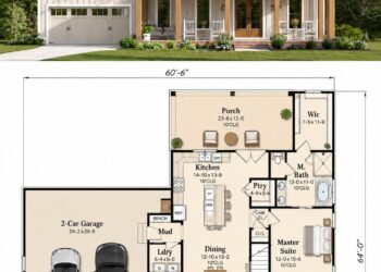 2185 Sq. Ft. Modern Farmhouse Plan with 3 Bedrooms, 2.5 Bathrooms, Loft, Office, and Bonus Room