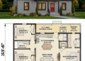 1035 Sq. Ft. Country Plan with 3 Bedrooms, 2 Bathrooms, and Efficient Open Living