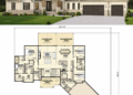 2838 Sq. Ft. Craftsman Plan with 3–4 Bedrooms, 2.5 Bathrooms, Basement, and 3-Car Garage