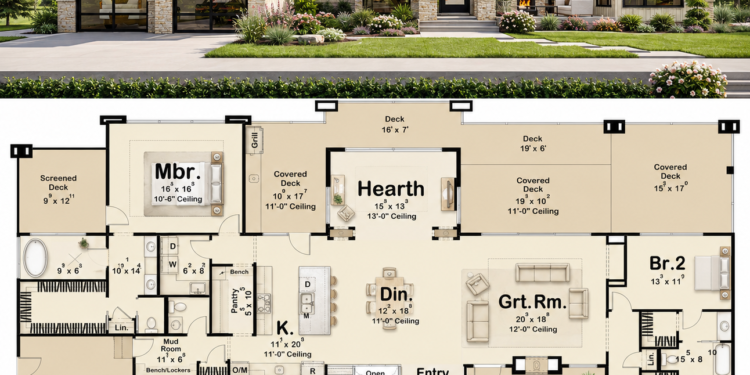 Contemporary Plan – 2,623 Sq Ft, 3 Bedrooms, 2.5 Bathrooms