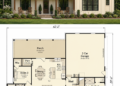 1300 Sq. Ft. Modern Farmhouse Plan with 3 Bedrooms, 2 Bathrooms, and Narrow-Lot Friendly Design
