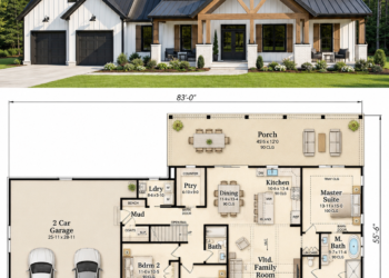 1795 Sq. Ft. Modern Farmhouse Plan with 3–4 Bedrooms, 2 Bathrooms, Bonus Room, and 2–3 Car Garage