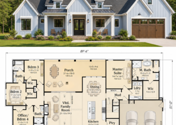 Modern Transitional Plan – 2,471 Sq Ft, 4–5 Bedrooms, 3 Bathrooms