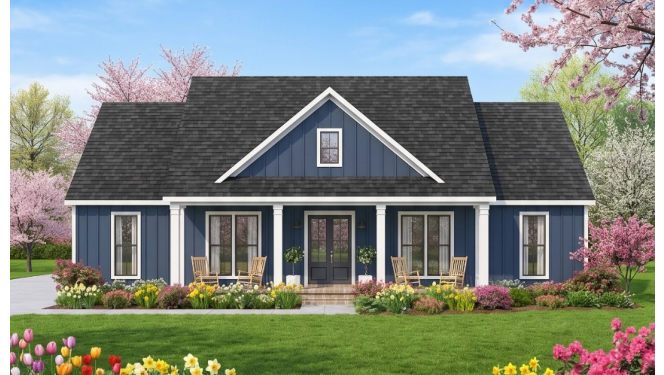 Modern Farmhouse Plan – 1,924 Sq Ft, 3 Bedrooms, 2.5 Bathrooms