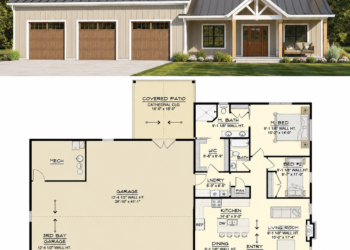 Modern Farmhouse Plan – 1,935 Sq Ft, 3 Bedrooms, 2.5 Bathrooms