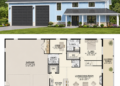 2456 Sq. Ft. Barndominium Plan with 3 Bedrooms, 2.5 Bathrooms, Loft, and Wraparound Porch