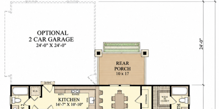 1966 Sq. Ft. Craftsman Plan with 4 Bedrooms, 3 Bathrooms, and Flexible Two-Story Living