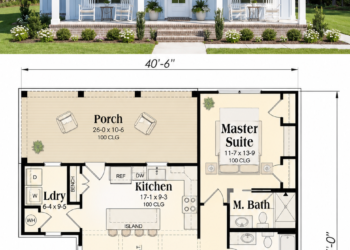 1085 Sq. Ft. Modern Farmhouse Plan with 2 Bedrooms, 2 Bathrooms, and Efficient Open Living