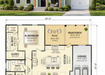 996 Sq. Ft. Modern Farmhouse Plan with 2 Bedrooms, 2 Bathrooms, and Smart Small-Home Living