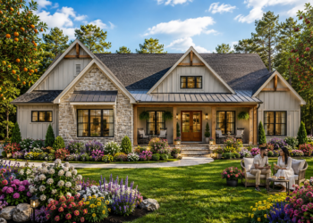 Modern Farmhouse Plan – 2,492 Sq Ft, 4 Bedrooms, 3.5 Bathrooms