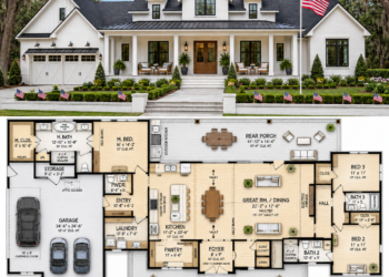 Modern Farmhouse Plan – 2,191 Sq Ft, 3 Bedrooms, 3.5 Bathrooms