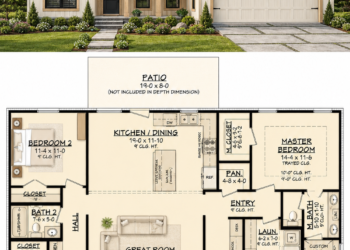 Modern Farmhouse Plan – 1,416 Sq Ft, 3 Bedrooms, 2 Bathrooms