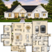 1993 Sq. Ft. Modern Farmhouse Plan with 3 Bedrooms, 2.5 Bathrooms, Mudroom, and Vaulted Primary Suite