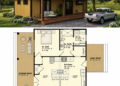 919 Sq. Ft. Cabin Plan with 1 Bedroom, 1 Bathroom, and Rustic Open Living Design