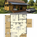 919 Sq. Ft. Cabin Plan with 1 Bedroom, 1 Bathroom, and Rustic Open Living Design