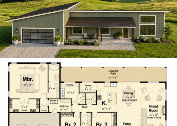 Barndominium Plan – 2,443 Sq Ft, 3 Bedrooms, 2.5 Bathrooms