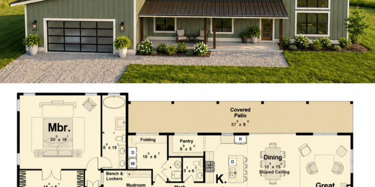 Barndominium Plan – 2,443 Sq Ft, 3 Bedrooms, 2.5 Bathrooms