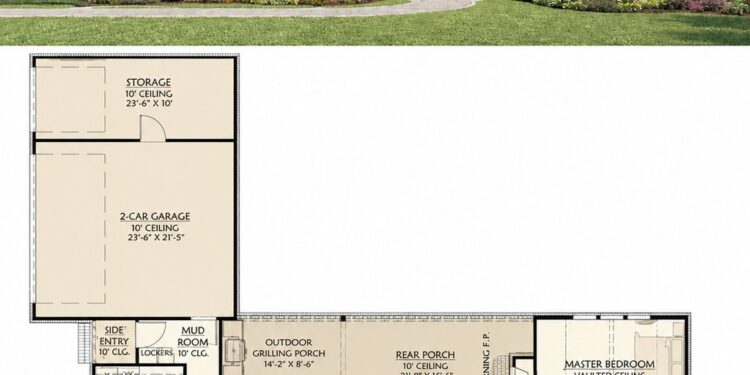 2716 Sq. Ft. Modern Farmhouse Plan with 4 Bedrooms, 3 Bathrooms, Bonus Room, and Wraparound Porch