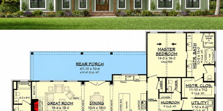 2553 Sq. Ft. Expanded Modern Farmhouse Plan with 3 Bedrooms, Optional Bonus Room, and 2-Car Garage
