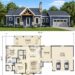 996 Sq. Ft. Modern Farmhouse Plan with 2 Bedrooms, 2 Bathrooms, Front and Rear Porches, and 2-Car Garage