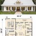 1648 Sq. Ft. Modern Farmhouse Plan with 3 Bedrooms, 2 Bathrooms, Split Layout, and 2-Car Garage