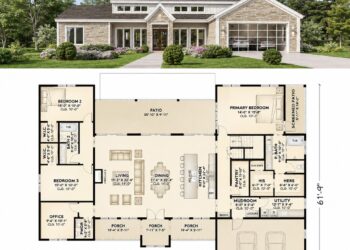 3171 Sq. Ft. Modern Plan with 3 Bedrooms, 2.5 Bathrooms, Loft, Bonus Room, Office, and 2-Car Garage
