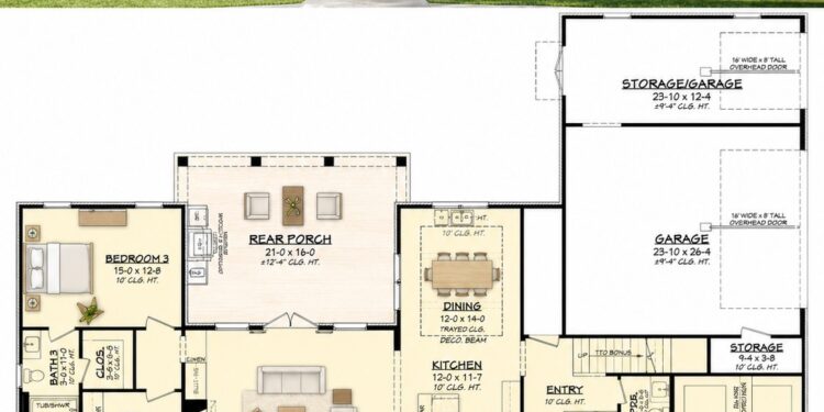 2859 Sq. Ft. European Plan with 3 Bedrooms, 3.5 Bathrooms, Office, Bonus Room, and 3-Car Garage