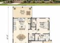 1263 Sq. Ft. Modern Farmhouse Plan with 2 Bedrooms, 2 Bathrooms, Vaulted Living Area, and Wraparound Porch