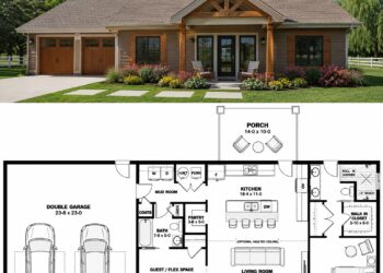 1232 Sq. Ft. Country Plan with 2 Bedrooms, 2 Bathrooms, Flex Room, and 2-Car Garage