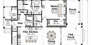 2172 Sq. Ft. Modern Farmhouse Plan with 3-4 Bedrooms, 2.5 Bathrooms, Wraparound Porch, and Optional Bonus Room
