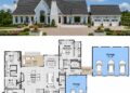 3500 Sq. Ft. Modern Transitional Plan with 3-5 Bedrooms, 2.5 Bathrooms, Bonus Room, Home Office, and 3-Car Garage