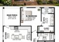 981 Sq. Ft. Modern Farmhouse Plan with 2 Bedrooms, 2 Bathrooms, Open Floor Plan, and Covered Porches