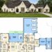 3340 Sq. Ft. Modern French Country House Plan with Porte Cochere, 3-4 Bedrooms, 4.5 Bathrooms, Bonus Room, and 4-Car Garage
