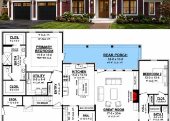 2199 Sq. Ft. Open-Concept House Plan with 3 Bedrooms, 2-3 Bathrooms, Bonus Room, and 2-Car Garage