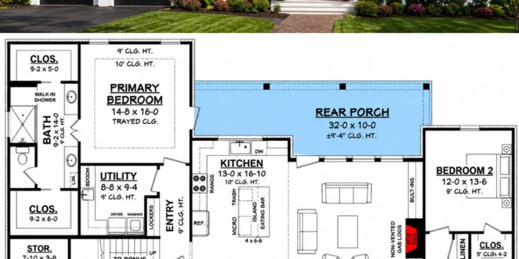 2199 Sq. Ft. Open-Concept House Plan with 3 Bedrooms, 2-3 Bathrooms, Bonus Room, and 2-Car Garage
