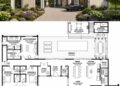 5917 Sq. Ft. Exclusive Modern Home Plan with 5 Bedrooms, Two Kitchens, Pool House, and 5-Car Garage