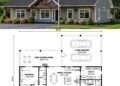 1717 Sq. Ft. Modern Farmhouse Plan with 3 Bedrooms, 2 Bathrooms, Open Layout, and 2-Car Garage