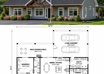 1717 Sq. Ft. Modern Farmhouse Plan with 3 Bedrooms, 2 Bathrooms, Open Layout, and 2-Car Garage