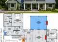 2397 Sq. Ft. Modern Farmhouse Plan with 3-4 Bedrooms, 2.5 Bathrooms, Bonus Room Option, and 2-3 Car Garage