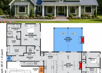 2397 Sq. Ft. Modern Farmhouse Plan with 3-4 Bedrooms, 2.5 Bathrooms, Bonus Room Option, and 2-3 Car Garage