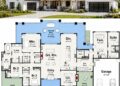 3200 Sq. Ft. Multi-Generational One-Story Lake House Plan with 4 Bedrooms, In-Law Suite, Second Kitchen, and Dual Garages