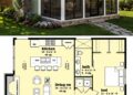 800 Sq. Ft. Contemporary Plan with 1 Bedroom, 1 Bathroom, Open Living Area, and Modern Design