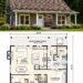 1275 Sq. Ft. Country Plan with 2 Bedrooms, 2 Bathrooms, Open Living Area, and Covered Porch