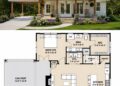 1428 Sq. Ft. Modern Farmhouse Plan with 4 Bedrooms, 2 Bathrooms, Loft, and Garage