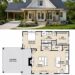 1428 Sq. Ft. Modern Farmhouse Plan with 4 Bedrooms, 2 Bathrooms, Loft, and Garage