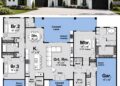 2073 Sq. Ft. Mediterranean Plan with 3 Bedrooms, 2.5 Bathrooms, Home Office, Outdoor Kitchen, and 3-Car Garage