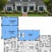 2723 Sq. Ft. French Country Plan with 3 Bedrooms, 2.5 Bathrooms, Home Office, Rear Porch, and 3-Car Garage