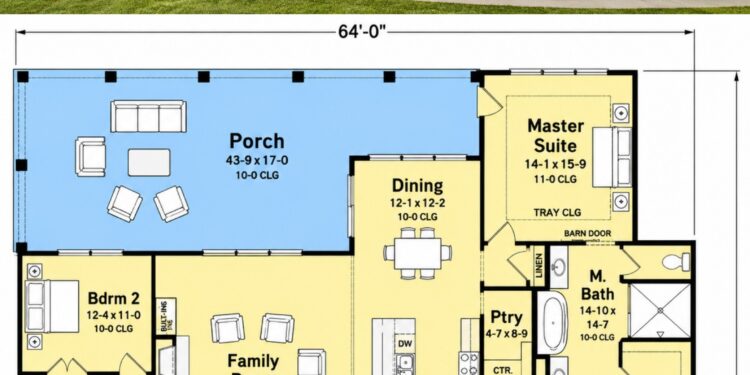 2095 Sq. Ft. Modern Farmhouse Plan with 3-4 Bedrooms, 2 Bathrooms, Bonus Room, and 2-Car Garage