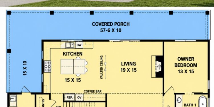 2017 Sq. Ft. Modern Farmhouse Plan with 3 Bedrooms, 2.5 Bathrooms, Bonus Room, and 3-Car Garage