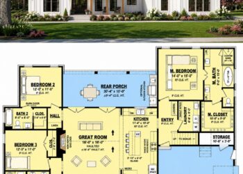 2278 Sq. Ft. Modern Farmhouse Plan with 4 Bedrooms, 3 Bathrooms, Bonus Room, and 3-Car Garage